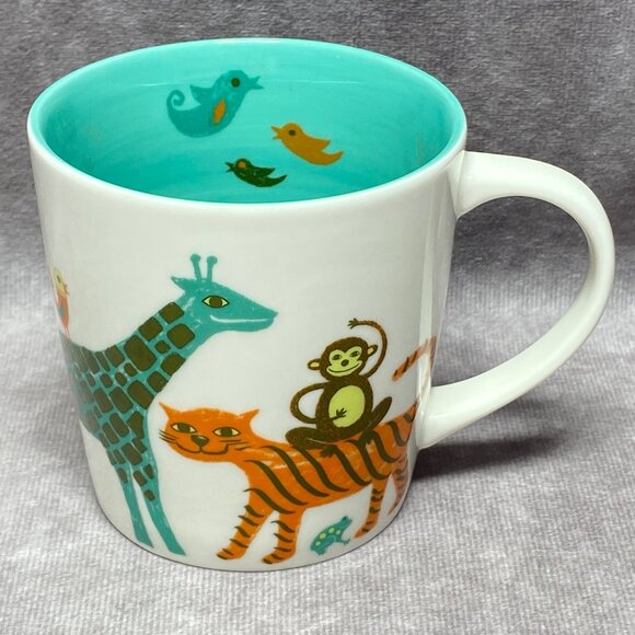 Starbucks 2008 New Bone China Coffee Mug With Colorful Animal Design 10oz - Picture 1 of 11